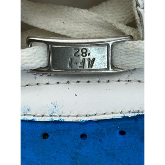 Men's 13 Nike Air Force One Customized Red Blue Flames Rose GUC - Picture 11 of 13